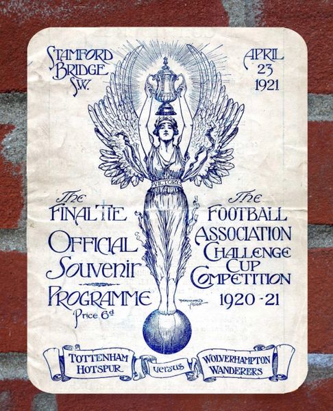 Tottenham 1921 Fa Cup Final Programme Cover Tin Plate