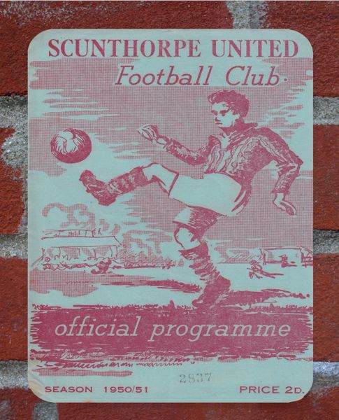 Scunthorpe United 1950 Programme Cover Tin Plate