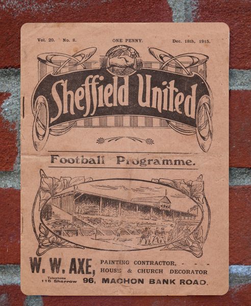 Sheffield United 1915 Programme Cover Tin Plate