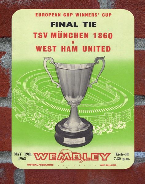 West Ham 1965 Programme Cover Tin Plate