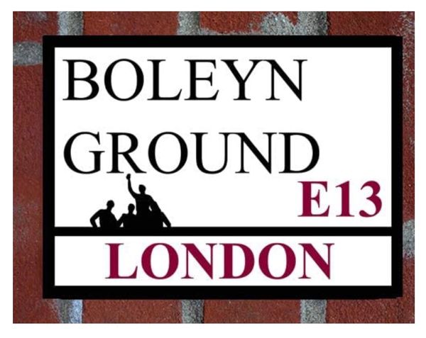 West Ham Boleyn Metal Street Sign