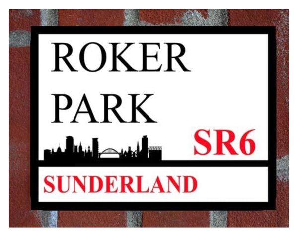 Sunderland Roker Park Metal Street Sign