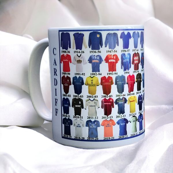 Cardiff City Shirt History Mug 2023-24