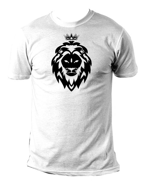 Crew Neck T with Lion Head Crown Design