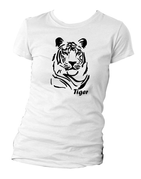 Crew Neck Fitted T with Tiger Design