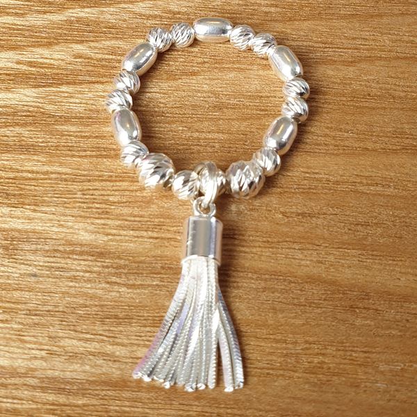 Sterling Silver Sparkle Cut Tassel Ring LexLets Jewellery Hand Made