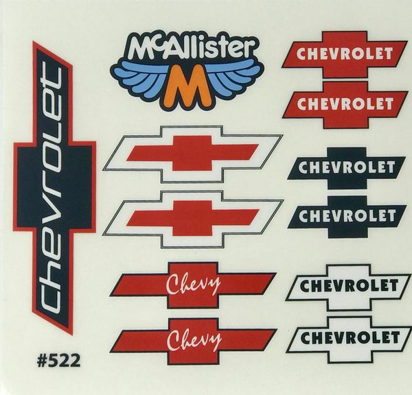 Chevy Decal Sheet