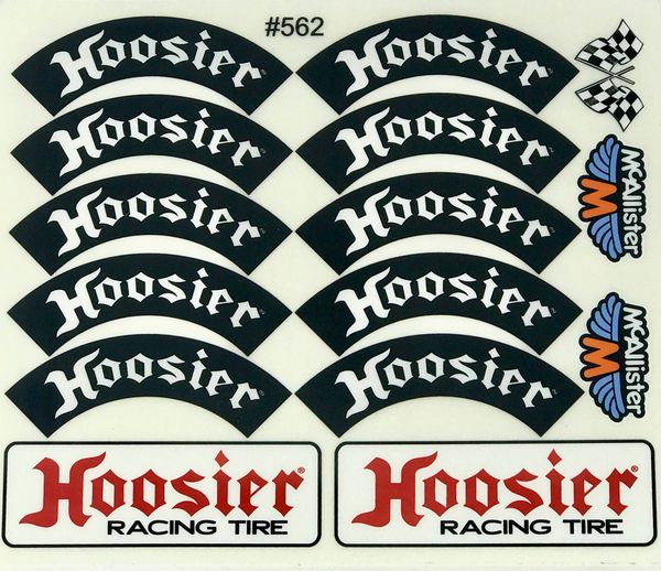 Hoosier Tire Decal sheet
