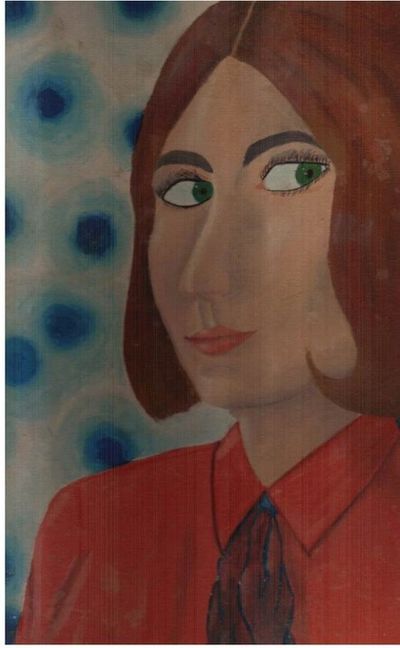 Self portrait of Trudy V Myers painted in high school.