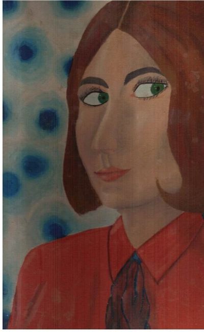 Self portrait of Trudy V Myers, painted in high school.