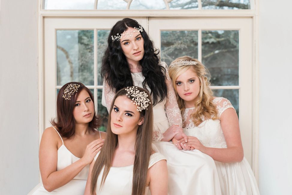 Our bridal models wearing Emma Hunt dresses. 