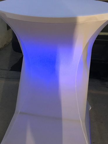 LED color changing cocktail table. Battery operated last 5-8hrs depending on setting. $30 each. 
