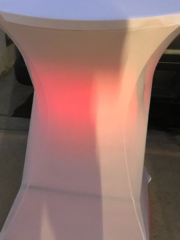 LED color changing cocktail table. Battery operated last 5-8hrs depending on setting. $30 each. 