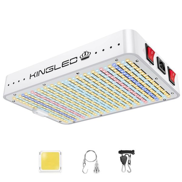 KINGPLUS 3000W Double Chips LED Grow Light Full Spectrum for Greenhouse and  Indoor Plant Flowering Growing (10w Leds)
