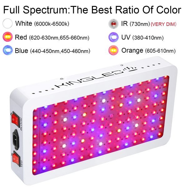 King Plus 1200w LED Grow Light Double Chips Full Spectrum with UV and IR for Greenhouse Indoor Plant Veg and Flower