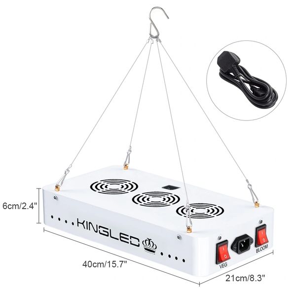 King Plus 1200w LED Grow Light Double Chips Full Spectrum with UV and IR for Greenhouse Indoor Plant Veg and Flower