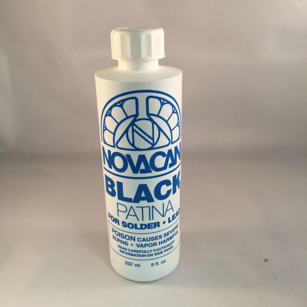 8 Ounce PATINA For Stained Glass Solder Lines Novacan BLACK for Solder Lead  Chemicals