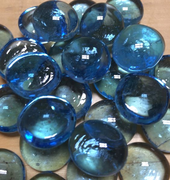 Sm SKY BLUE Glass Gems, Pebbles, Marbles, Nuggets  Sun and Moon Stained  Glass Co. - Stained glass supplies & tools