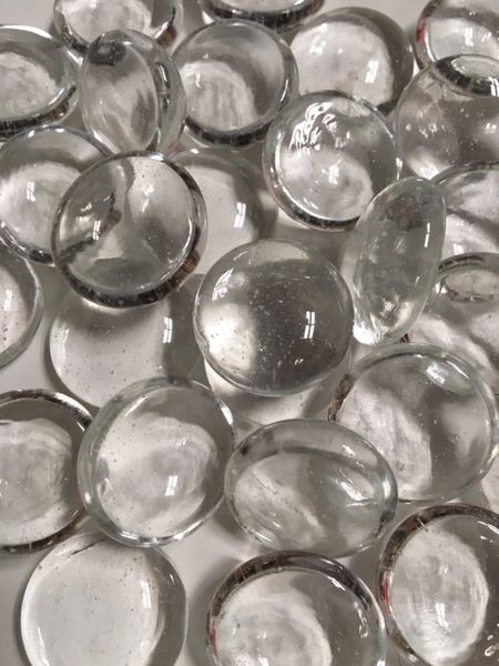 Sm CLEAR Glass Gems, Pebbles Marbles, Nuggets Mosaic Tile