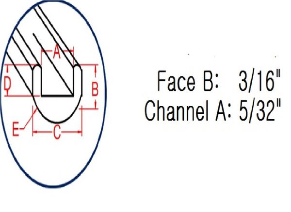 3/16 U Border Lead Came (6 feet) - Flat Sides Round Bottom RU 80