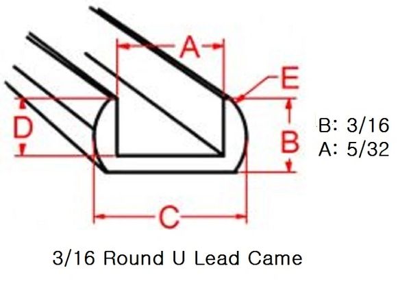 3/16 Round H Lead Came with 5/32 by Sun and Moon Stained Glass