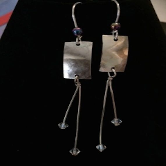 .925 silver and Swaroski crystal Dangle Earrings