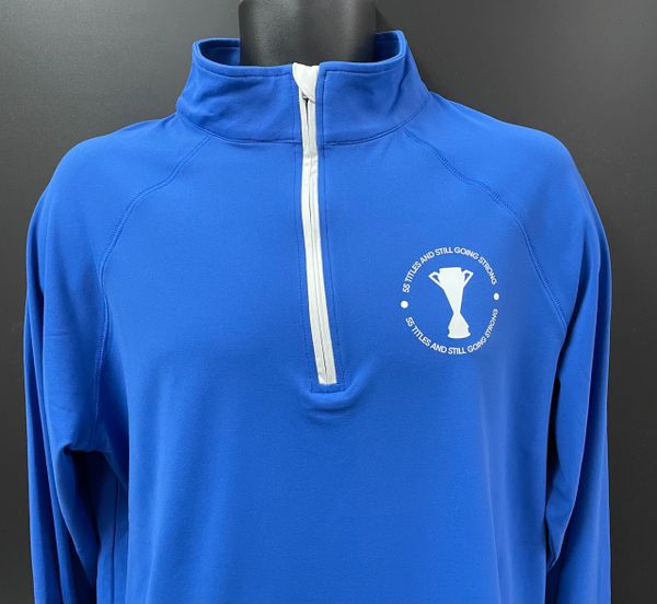 “Still Going Strong” 1/2 Zip Mid Layer Top. Dark Navy or Royal Blue