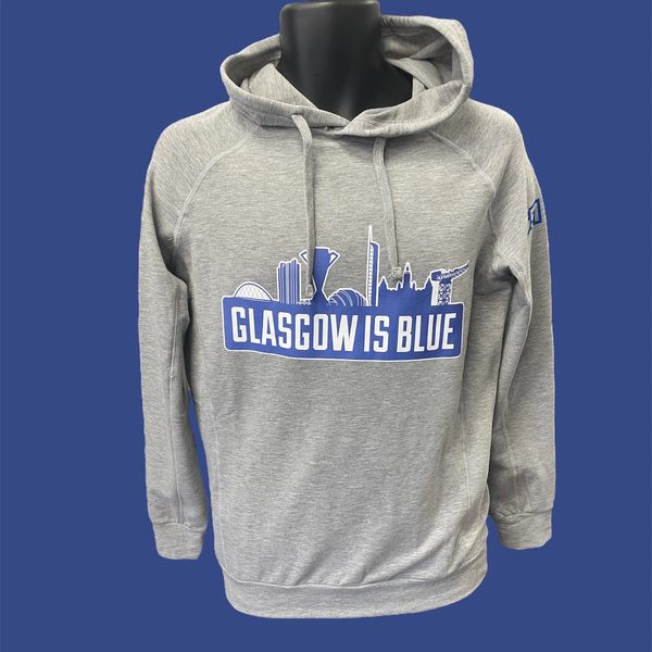 “Glasgow is Blue” Sports Hoodie Grey