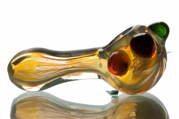 GP42 - 3" Color Changing Glass Pipe With Colored Knobs