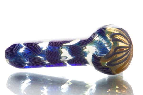 GP27 - 4" Twisted Cane, Color Changing Glass Pipe