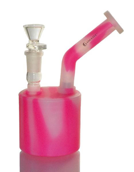 SWP19 - 6.7" CYLINDER SILICONE WATER PIPE WITH LED LIGHT