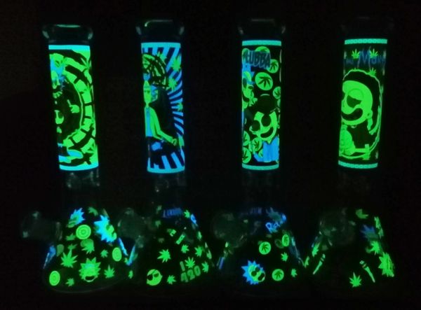 GG210 - 14" Glow In The Dark Cartoon Beaker 7mm Thick