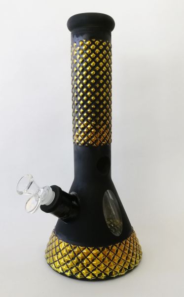 GG221 - 13" PAINTED BEAKER WITH GOLDEN ACCENTS 7MM THICK