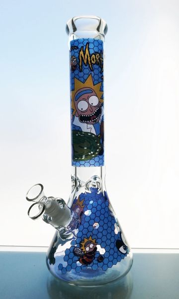 GG235 - 14'' CARTOON BEAKER WITH HONEYCOMB DECALS 7MM THICK