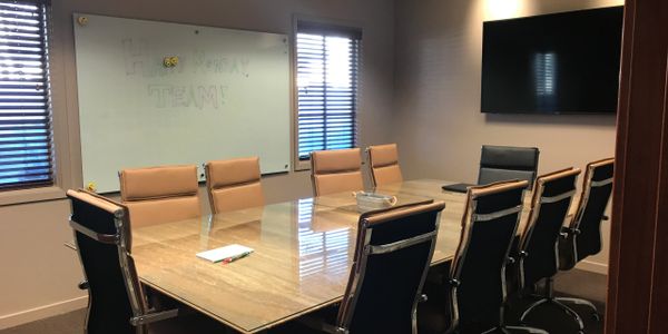 Main Conference Room of Camp Lowell Offices 3075 N. Swan Rd where we lease private offices and works