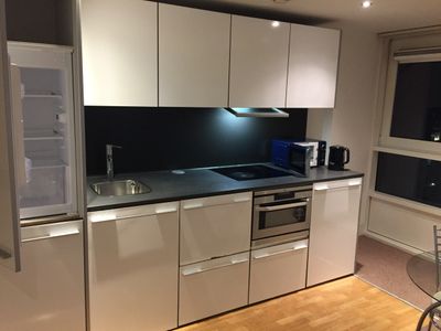Kitchen Cleaned sparkling fridge oven cupboards hob 