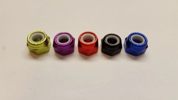 M5 NYLOCK LOCK NUT ANODIZED ALUMINUM