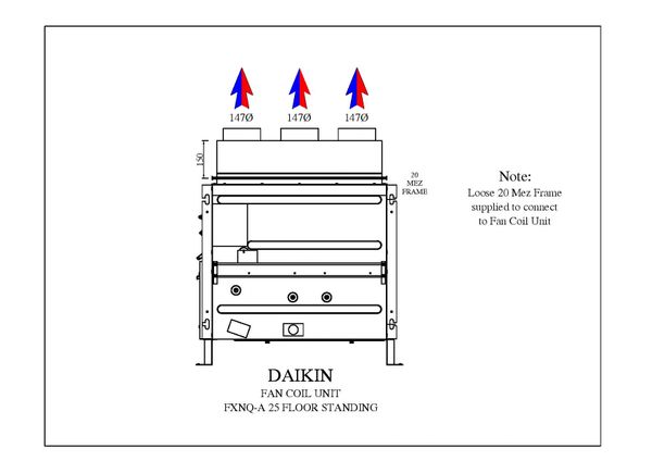 Daikin FXNQ 25-A Standard Supply Air Fan Coil Plenum