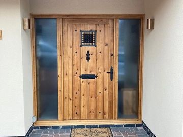 rustic pine front door