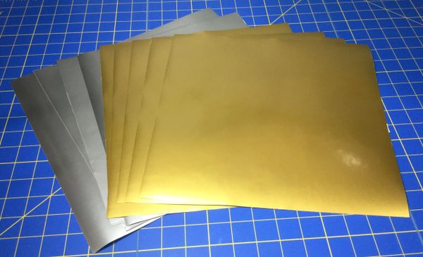 Oracal 651 10 12"x 12" sheets, 5 Gold, 5 Silver