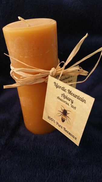 100% Pure Beeswax Pillar Candle-5” wide Beeswax Pillar Candle
