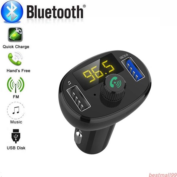 BT23 QC 3.0 Dual USB Car Charger Car MP3 Player Bluetooth FM