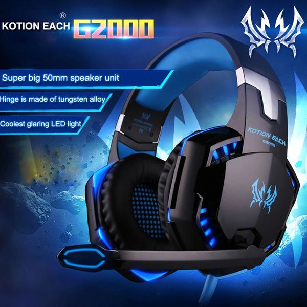 G2000 Game Gaming Headset 3.5mm LED Stereo PC Headphone Microphone earphone