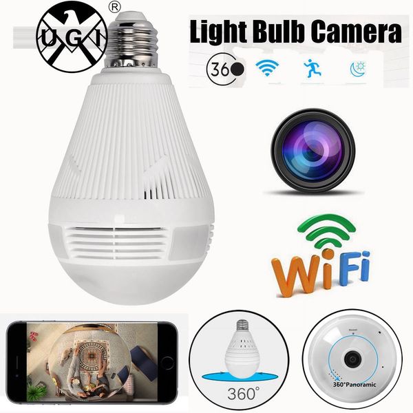 360Deg Panoramic 960P Hidden Camera Light Bulb Wifi CCTV Security