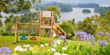 Children’s play ground at Hilltop of Bunyonyi Safaris Resort