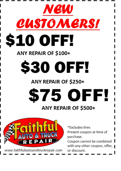 New customers can save money us with Faithful! We'll earn your business with a smile & quality work!