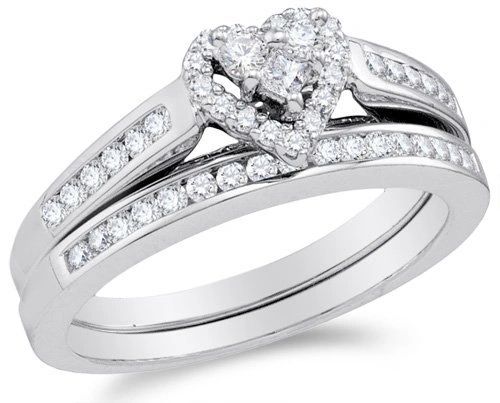 0.50 ctw W/G Heart Shape Bridal set.