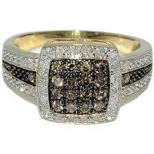 Luxurious Cognac & White Diamond Ring