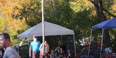 A caber toss at our festival