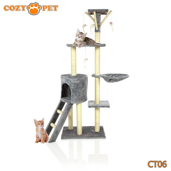 Cozy Pet Deluxe Multi Level Cat Tree CT06 Grey